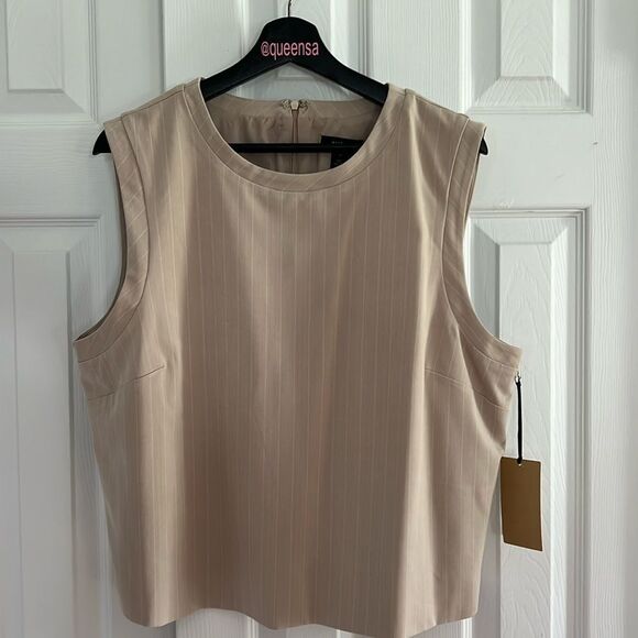 Halogen Stripe Sleeveless Suiting Shell - Picture 9 of 12